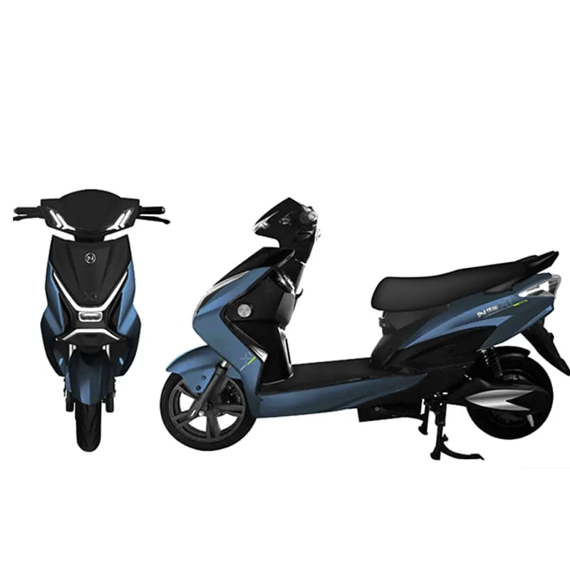 Scuter Electric Nmoto X1 cu Motor Bosch 2020W – Viteză Max. 45 km/h, Autonomie 75 km, Portbagaj Detașabil, Albastru Închis, Carte RAR (C.I.V) + CADOU Tricou N-Moto
